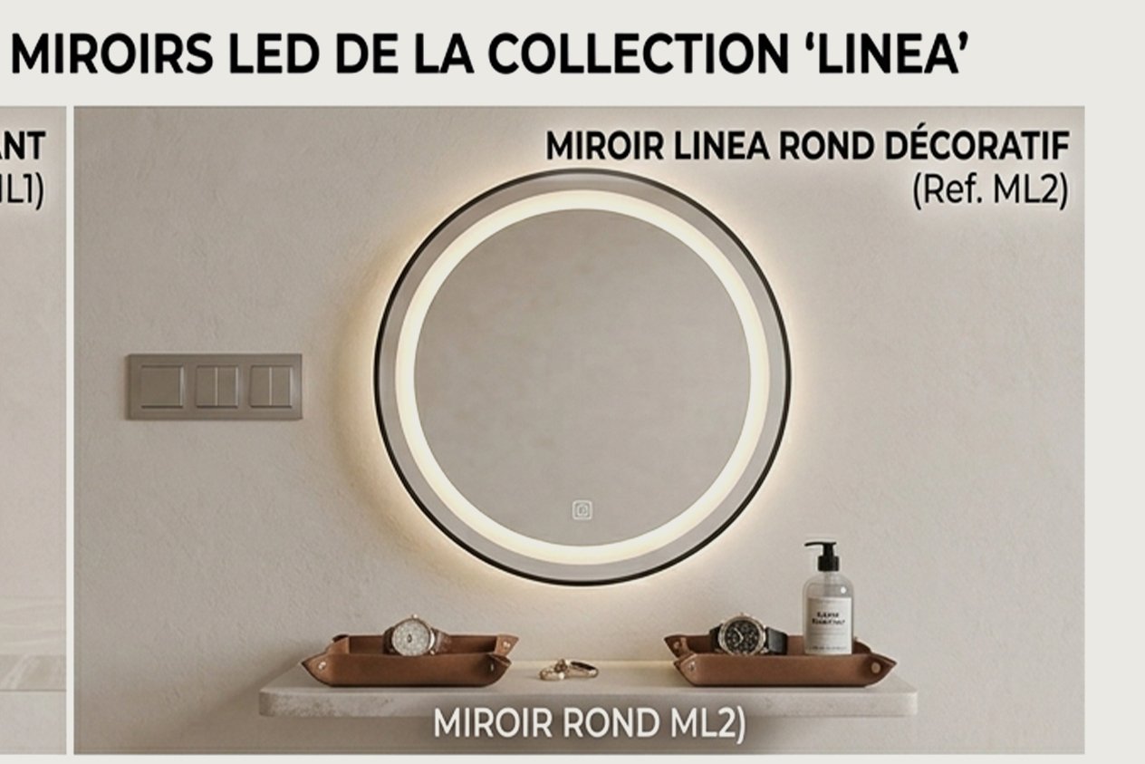 Miroirs LED Design — Modèles Rectangle & Rond - Image 6